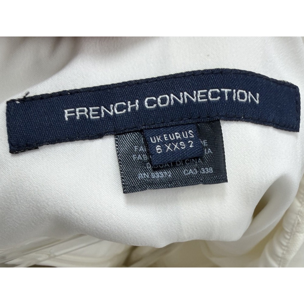 French Connection Ivory Sheath Mini Dress Cocktail Wedding Guest Size 2 - Picture 5 of 6